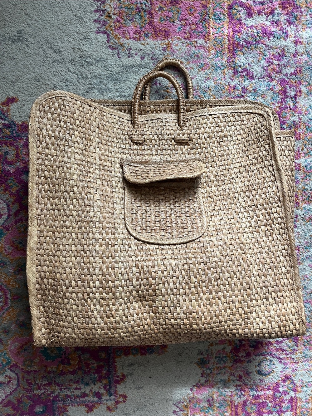 Vintage Rattan Woven Straw Tote Bag